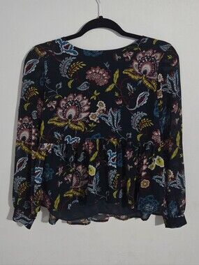 Loft Floral Peplum Blouse